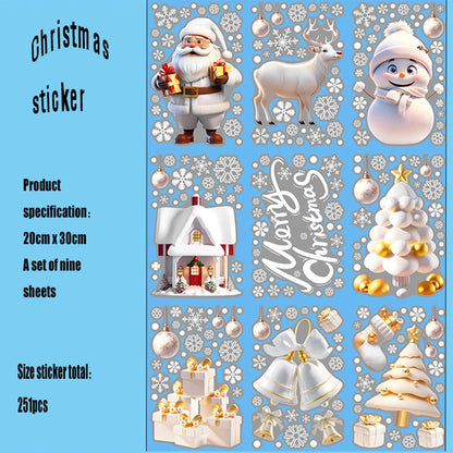 9 Sheets Grinch Window Stickers for Glass: Double-Sided Christmas Décor for Home, School & Office