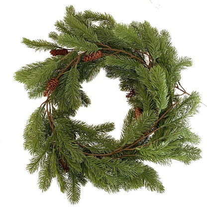 Christmas Garland with Artificial Pine Needles and Pinecones – Rattan Wreath for Table, Staircase, and Home Décor