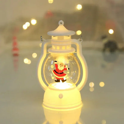 Christmas Lantern LED Lighted Snowman Lamp with Santa Claus – Decorative Hanging Lantern & Snow Globe for Children’s Gifts