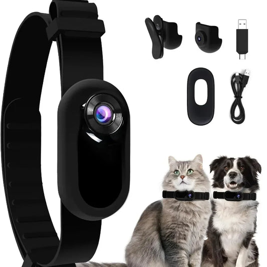 Pet Collar Camera – HD 1080P Cat & Dog Tracker, Mini Sports Camera with Video Recording, Wireless Outdoor Action Cam for Pets