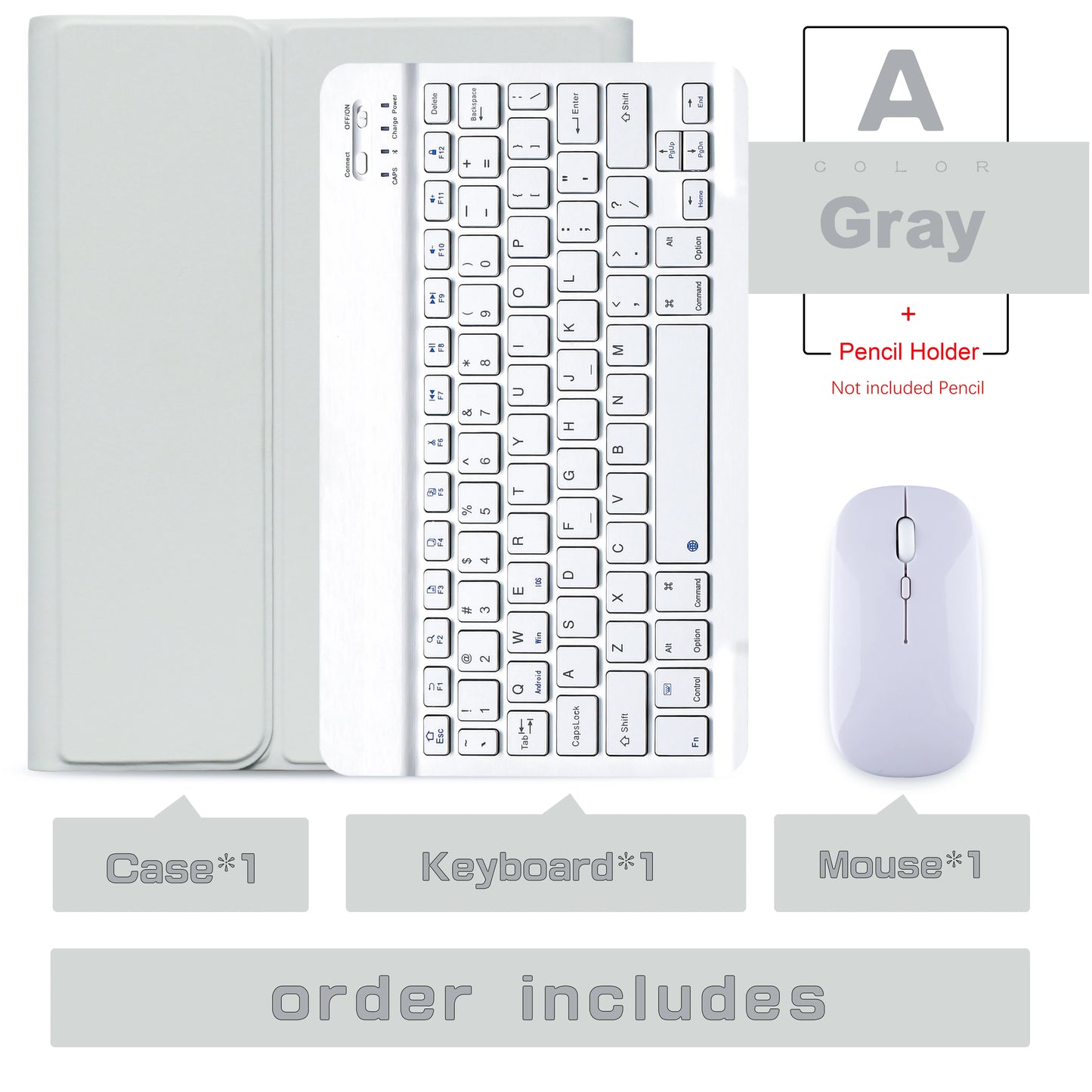 Wireless Keyboard & Mouse Set for iPad: Bluetooth Keyboard Case for iPad Pro 13/11 (M4/M2 2024), Air 5/4/2, 10.2, 9th/8th/7th Gen