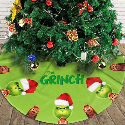  Merry Christmas Tree Skirt – Red & Green Soft Holiday Decoration, Perfect