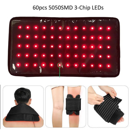 GlowUK™ LED Red Light Therapy Belt: 660nm & 850nm Infrared Device for Waist, Shoulder, and Knee Comfort