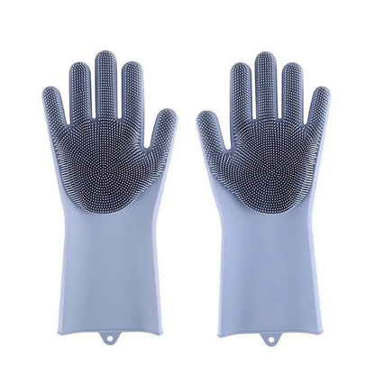 Pet Grooming Cleaning Gloves – Silicone Scrubber for Dogs & Cats, Bathing, Hair Removal, and Dishwashing Glove