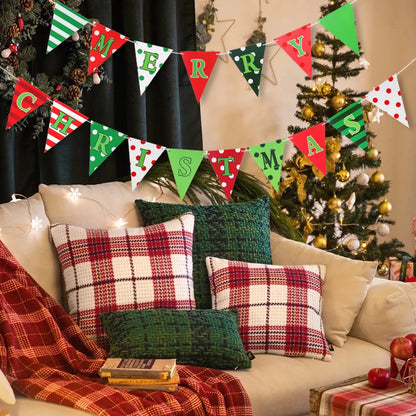 Merry Christmas Triangle Bunting Banner – Festive Home & Party Décor