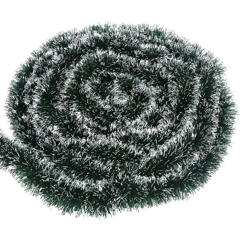 Christmas Tinsel Ribbons – Green Cane Ribbon Garland for Xmas Tree, Wreaths & Home Decorations