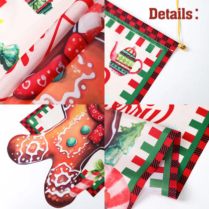 Christmas Gingerbread Man Hanging Flag Navidad Natal Noel Pendant Merry Christmas Decorations For Home 2024 Happy New Year 2025