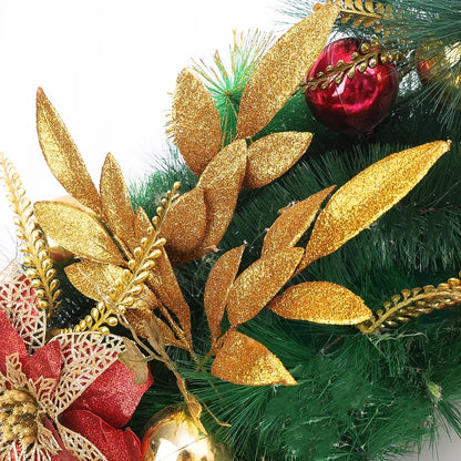 Artificial Glitter Olive Leaves: 1-20PCS Gold and Silver Xmas Tree Ornaments for DIY Christmas Décor, Home, and Party Decorations