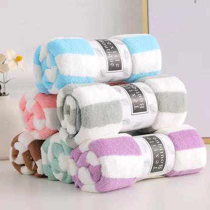 Striped Absorbent Quick Drying Bath Towel Sets Soft Adults Face Hand Towels Bathroom Microfiber Swim Bath Towels