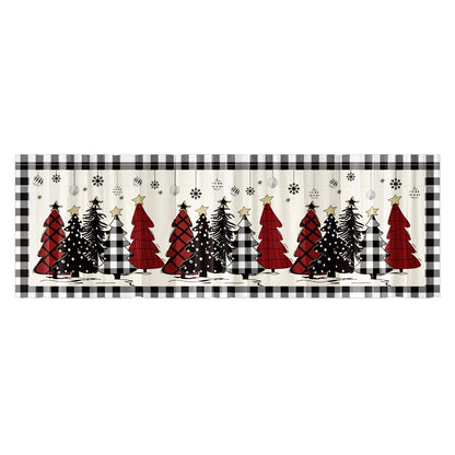 Christmas Tree Short Curtains: Snowman & Holiday Backdrop, Festive Home Decorations for Christmas 2024 & New Year 2025