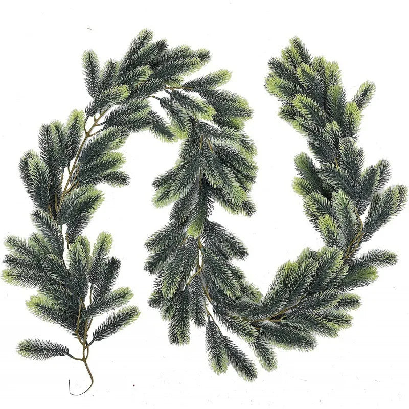 Christmas Garland with Artificial Pine Needles and Pinecones – Rattan Wreath for Table, Staircase, and Home Décor