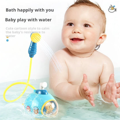 Electric Submarine Baby Bath Toy: Water Sprinkler Shower Toy with Suction Cup for Kids’ Fun Bathtime