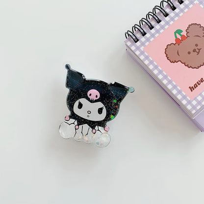 Sanrio Kawaii Mobile Phone Holder: Hello Kitty & Kuromi Air Cushion Bracket – Telescopic Desk Stand & Portable Ornament