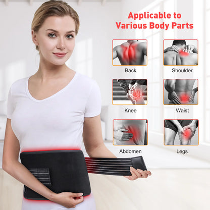 GlowUK™ LED Red Light Therapy Belt: 660nm & 850nm Infrared Device for Waist, Shoulder, and Knee Comfort