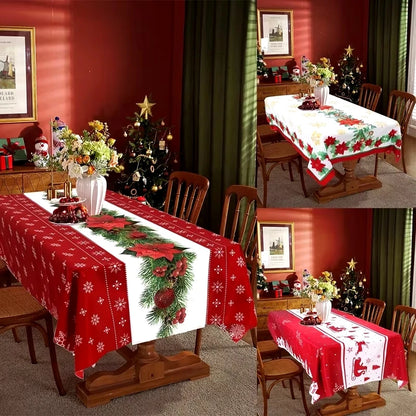 Christmas Snowflake Tablecloth: Merry Christmas & New Year 2024 Table Decor, Festive Table Cover