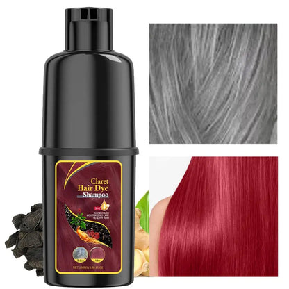 Hair Colour Shampoo – Black Hair Dye, Covers White Hair, Darkening Shampoo in Wine Red, Brown, or Silver Shades