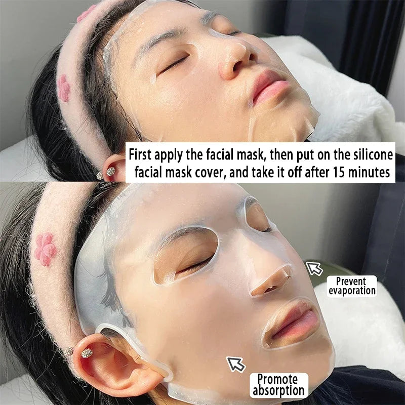 3D Silicone Face Mask - Reusable Skin Care Tool for Firming, Lifting, and Anti-Wrinkle Treatment - UK Quality