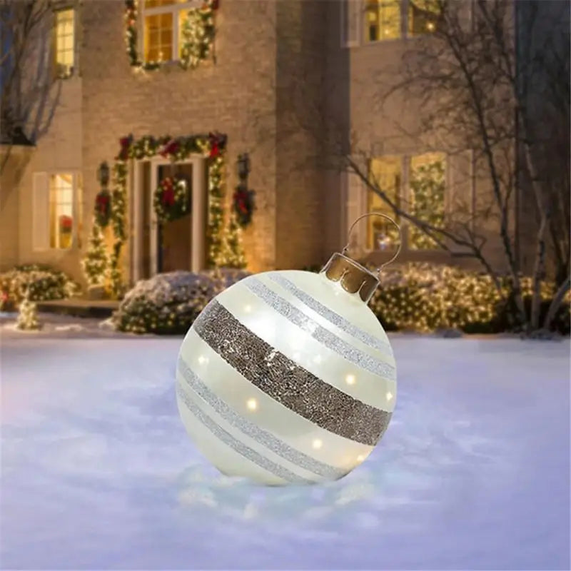 Large Christmas Inflatable Balls (60cm): Outdoor Christmas Tree Decorations, Inflatable Baubles for Festive Atmosphere