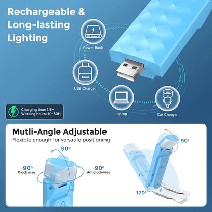 Rechargeable Book Clamp Reading Lamp – Eye-Friendly Bedside Lamp with 3 Colours & 5 Dimmable Brightness Settings