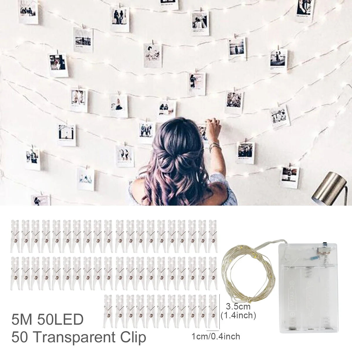 Photo Clip Light Banner – LED String Lights for Weddings, Birthdays, Baby Showers & Holiday Decorations – Ideal for Creating Personalized Displays