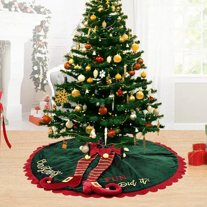 Christmas Tree Decorations Christmas Tree Skirt Red and Green Elf Tree Skirt Elf Tree Apron Decoration Elf Legs Tree Skirt