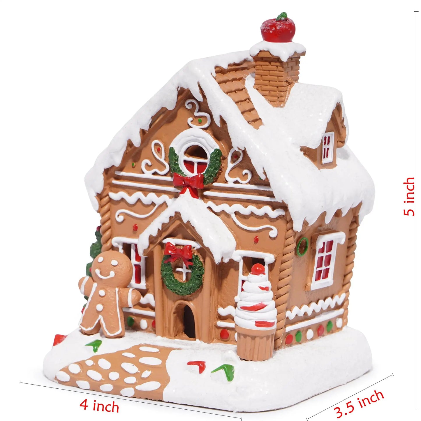 Christmas Gingerbread House Figurine – Festive Polyresin Decor for Holiday Displays & Xmas Gifts