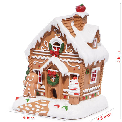 Christmas Gingerbread House Figurine – Festive Polyresin Decor for Holiday Displays & Xmas Gifts