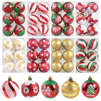 6PCS 6cm Christmas Ball Ornaments: Festive Hanging Pendants for Tree &amp; Home Décor 2024