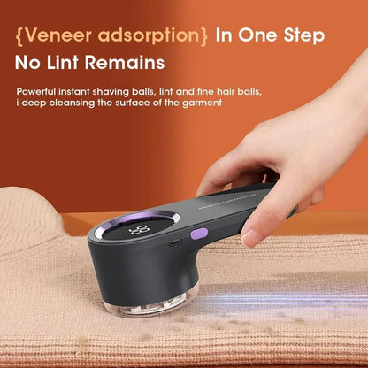 Rechargeable Lint Remover with LED Display – Electric Fabric Shaver for Clothes, Sweaters, Furniture, and Home Fabrics