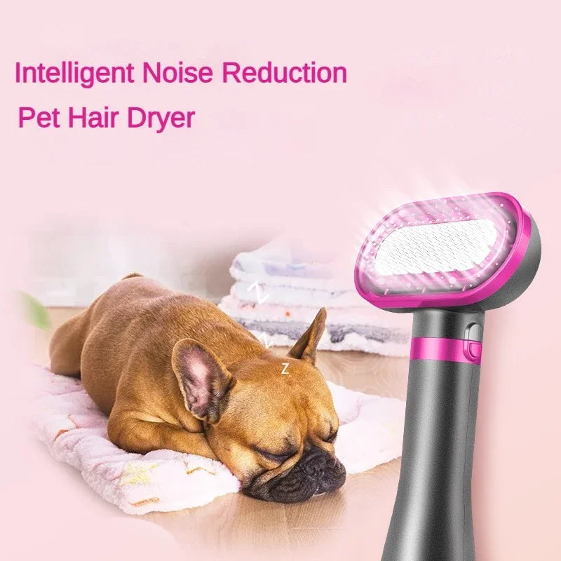 Pet Hair Dryer & Comb 2-in-1 – Silent Blow Dryer for Small & Medium Cats and Dogs, Grooming & Hair Drying Tool