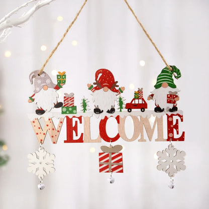 Christmas Wooden Letter Pendant with Snowman – Festive Wall & Porch Décor