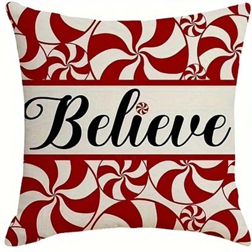 Merry Christmas Pillow Cover: Festive Decorative Cushion Cover for Sofa, Living Room, or Home Décor