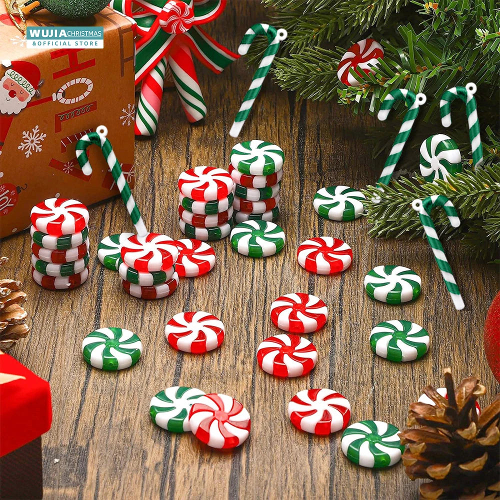 24PCS Mini Candy Canes – Peppermint Swirl Ornaments for Christmas Tree, DIY Crafts & Holiday Decor