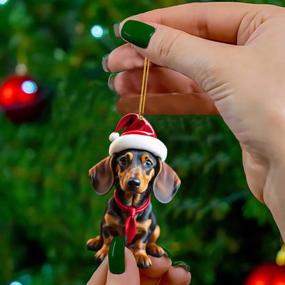 Christmas Cute Dog Tree Pendant – Adorable Holiday Car & Home Hanging Ornament for Window, Backpack, or Tree Décor