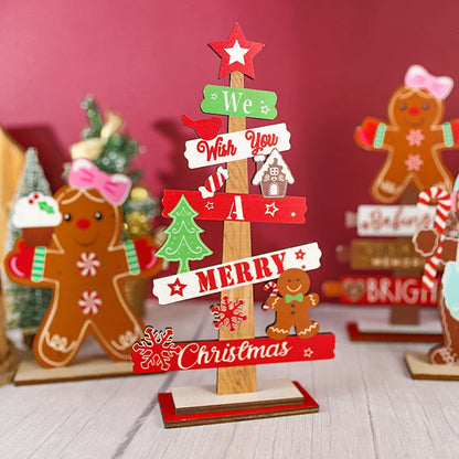 Christmas Gingerbread Man Wooden Decoration: Festive Xmas Cookie Ornament for Home & New Year Gifts