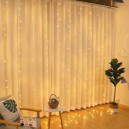 3/4/6M LED Curtain Lights Fairy Garland – 8-Mode USB Light String for Christmas, Weddings, Parties &  Home Décor