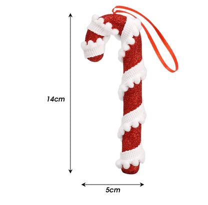 5PCS Christmas Candy Canes – Red & White Lollipop Hanging Ornaments for Tree, Party & Home Decor 1