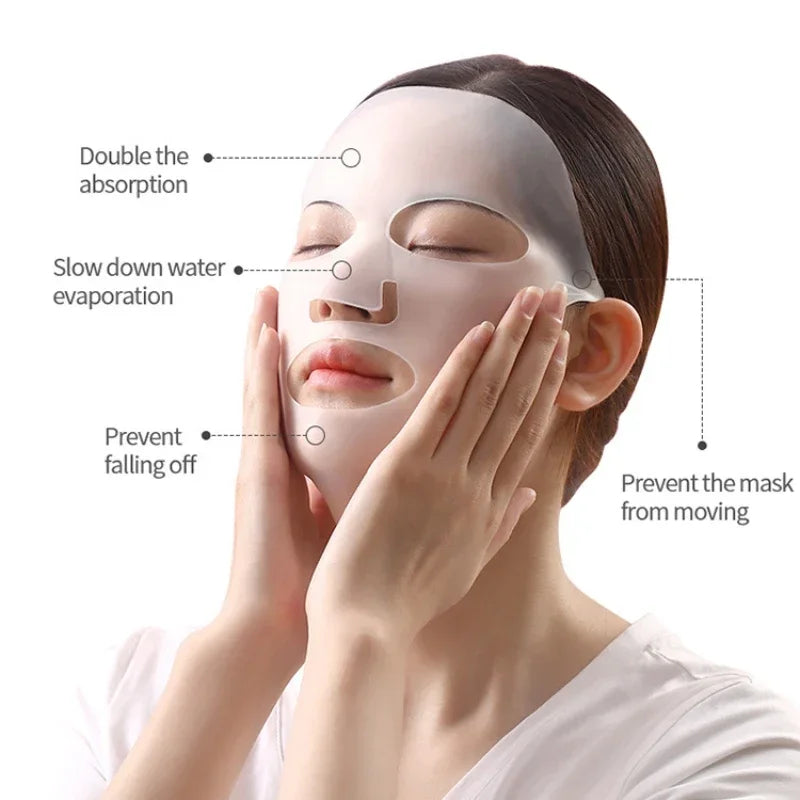 3D Silicone Face Mask - Reusable Skin Care Tool for Firming, Lifting, and Anti-Wrinkle Treatment - UK Quality