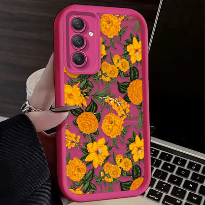 Sunflower Oil Painting Case for Samsung Galaxy A13 to A35 Soft Silicone Flower Cover