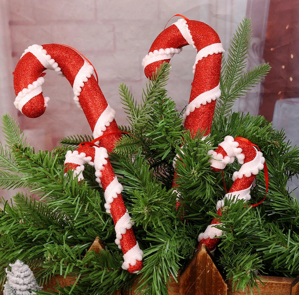 Christmas Candy Cane Hanging Ornaments – Red & White Lollipop Pendants for Tree Decor & Holiday Cheer 1