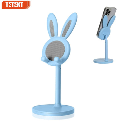 Cartoon Bunny Desktop Phone Holder – Adjustable Telescopic Lifting Stand for Smartphones & Tablets – Fun, Portable Bracket for Hands-Free Viewing