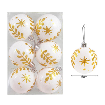 6PCS 6cm Christmas Ball Ornaments: Festive Hanging Pendants for Tree &amp; Home Décor 2024