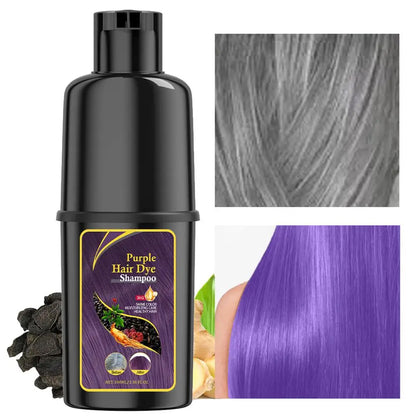 Hair Colour Shampoo – Black Hair Dye, Covers White Hair, Darkening Shampoo in Wine Red, Brown, or Silver Shades