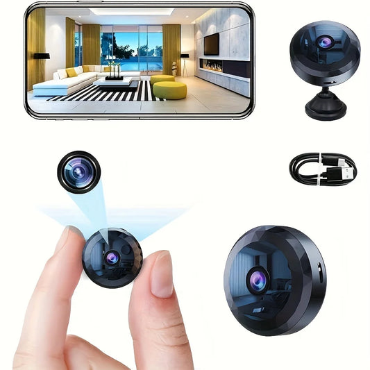 Wireless Mini WiFi Security Camera – Night Vision, Motion Detection, Rechargeable, App-Controlled