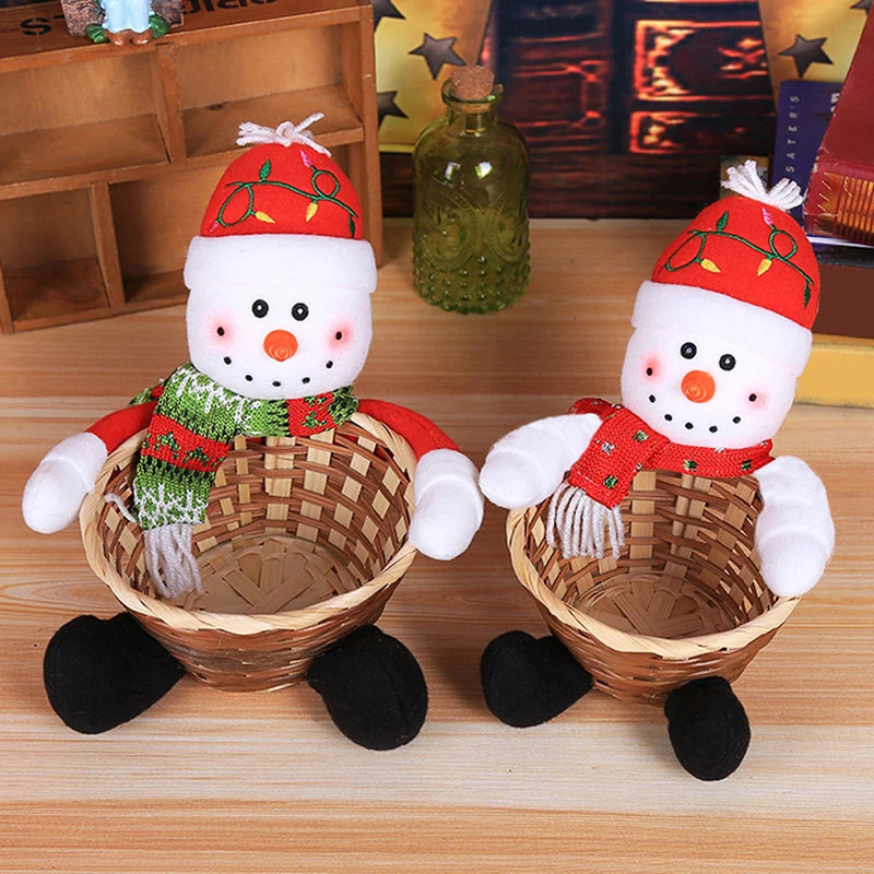 Merry Christmas Santa Claus Candy Storage Basket – Holiday Gift Box & Festive Decoration