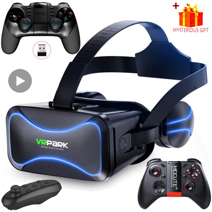 Virtual Reality 3D VR Glasses Headset for iPhone & Android - Smartphone Goggles with Headphone for Immersive Gaming & Movies