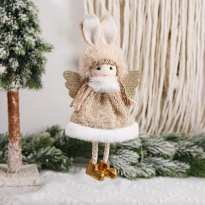 Christmas Angel Doll Pendant – Adorable Purple & Green Ornament for Holiday Décor and Kids’ Gifts