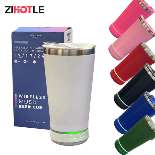 Stainless Steel Beer Glass Bluetooth Speaker: Portable Coffee Cup with Bottle Opener, Outdoor Car Ice Cup