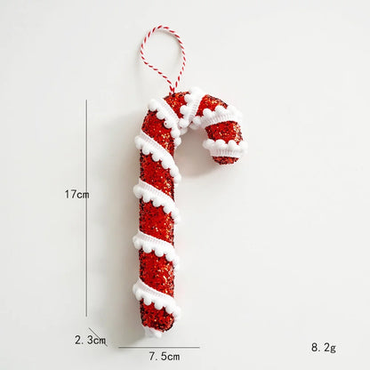 Red and White Candy Cane Lollipop Ornaments: Christmas Tree Hanging Decorations for Holiday and New Year 2025