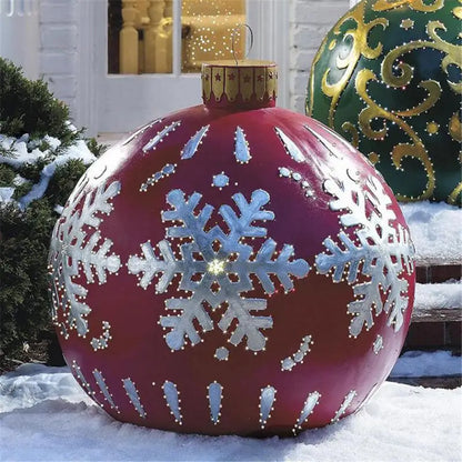 Large Christmas Inflatable Balls (60cm): Outdoor Christmas Tree Decorations, Inflatable Baubles for Festive Atmosphere